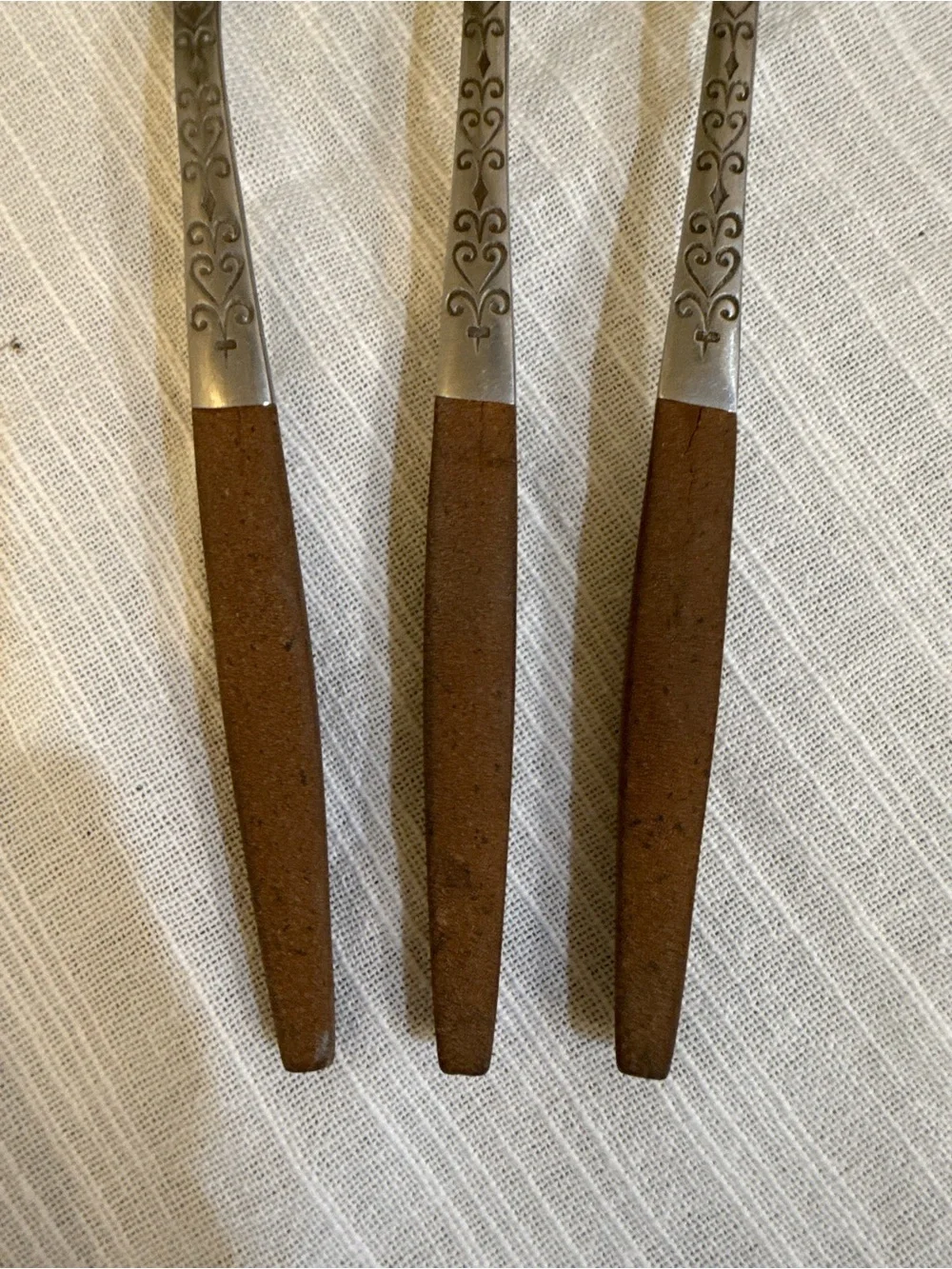Mixed Lot Interpur Japan MCM Flatware 2 Dinner Forks and 1 Tablespoon Hearts